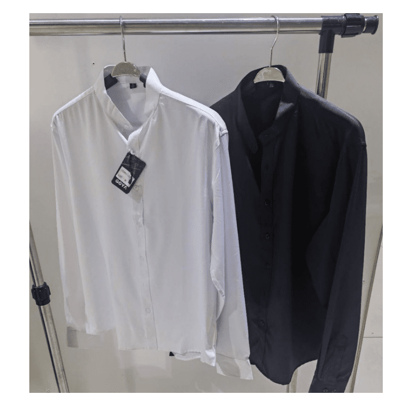 Camisa Cuello Alto Blanco
